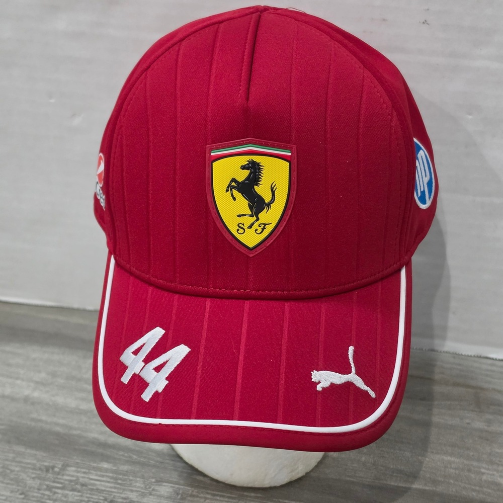 PUMA Scuderia Ferrari F1 2025 Lewis Hamilton Driver Cap Hat Red #44 UniCredit